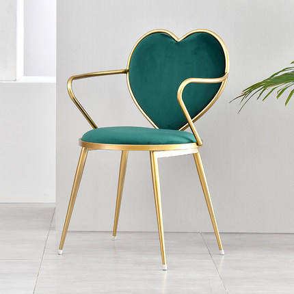 Commercial furniture heart-shaped chair, green velvet dressing table chair, nail trimming chair image 4