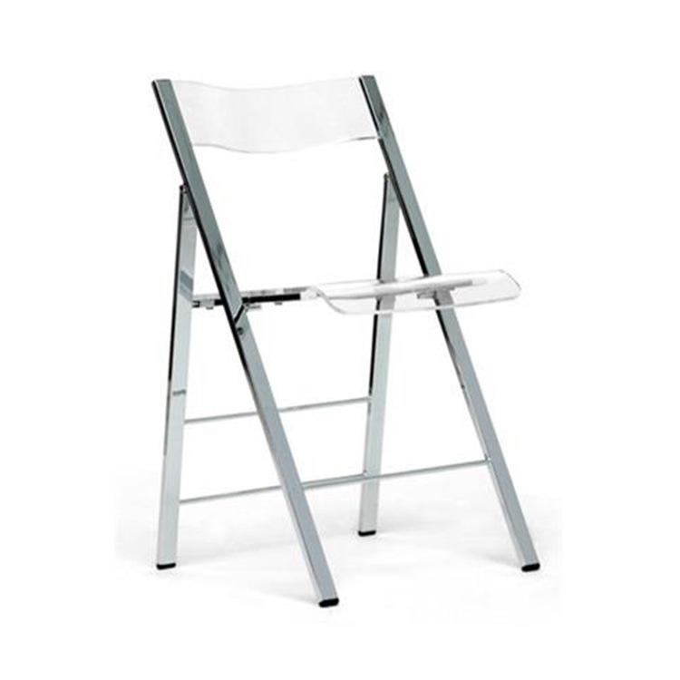Hotel Furniture Folding Stackable Acrylic Accessories Transparent Garden Metal Gold Stainless Steel Wedding Chair image 4