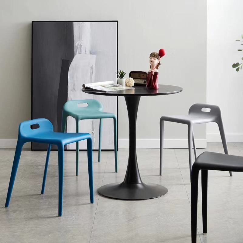 Hot selling colorful restaurant waiting chairs with backrests, coffee shop plastic chairs, plastic stacking stools