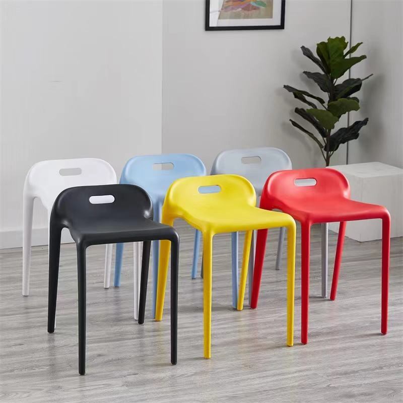 Hot selling colorful restaurant waiting chairs with backrests, coffee shop plastic chairs, plastic stacking stools image 3