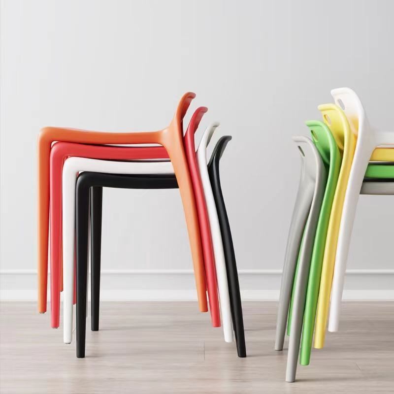 Hot selling colorful restaurant waiting chairs with backrests, coffee shop plastic chairs, plastic stacking stools image 4