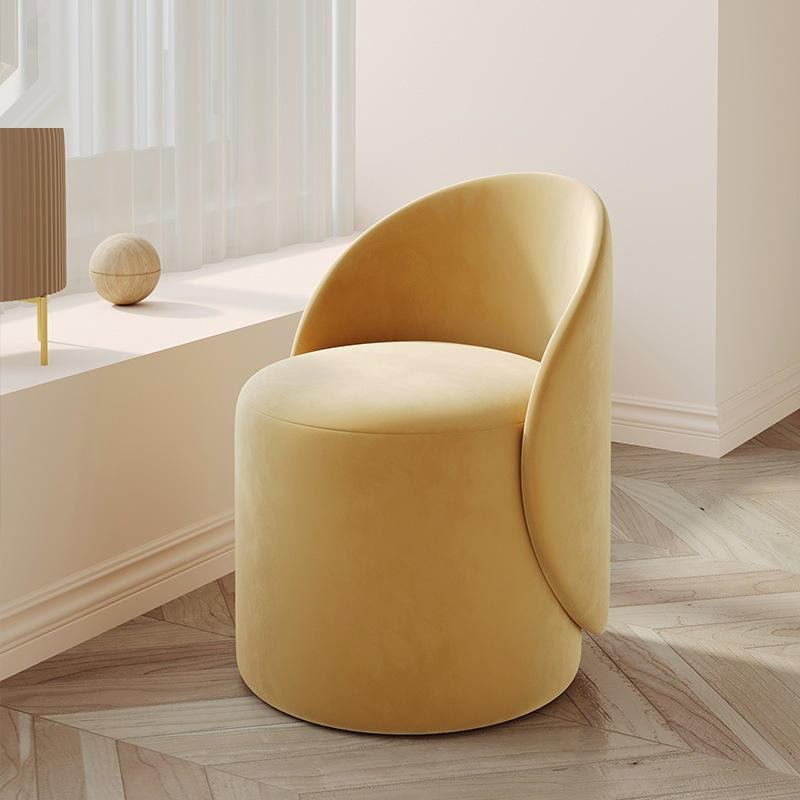 Hot selling luxury rotating makeup stool, wool stool with backrest, bedroom salon, living room hotel