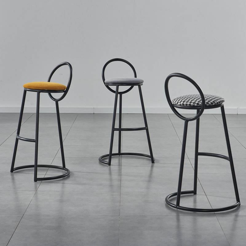 Original factory stool chair bar wooden metal frame restaurant high chair with backrest