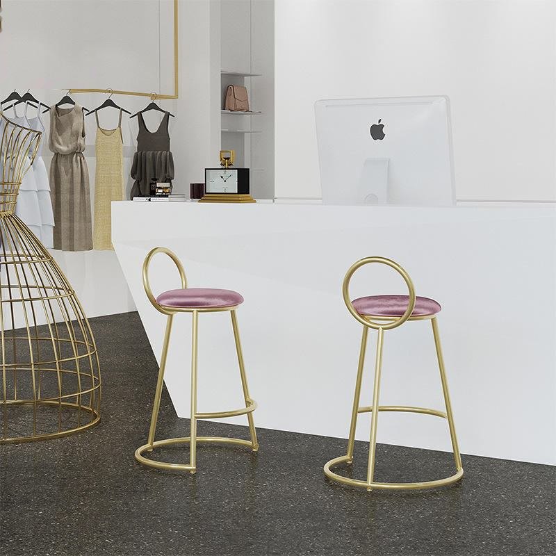 Original factory stool chair bar wooden metal frame restaurant high chair with backrest image 4