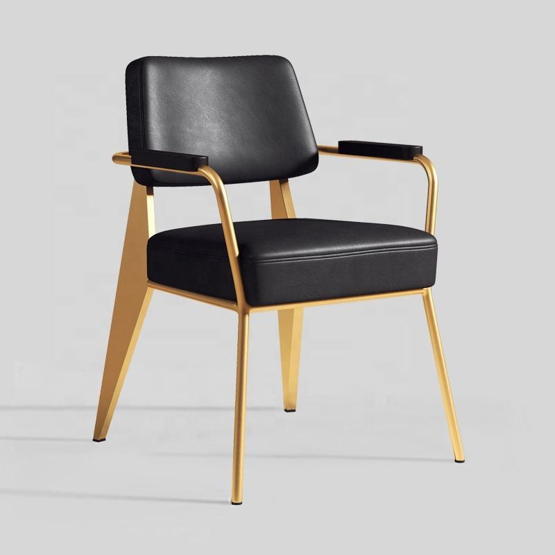 Modern restaurant armchair, simple coffee table, new design, casual and fashionable metal leg chair, family dining room, living room, villa image 3