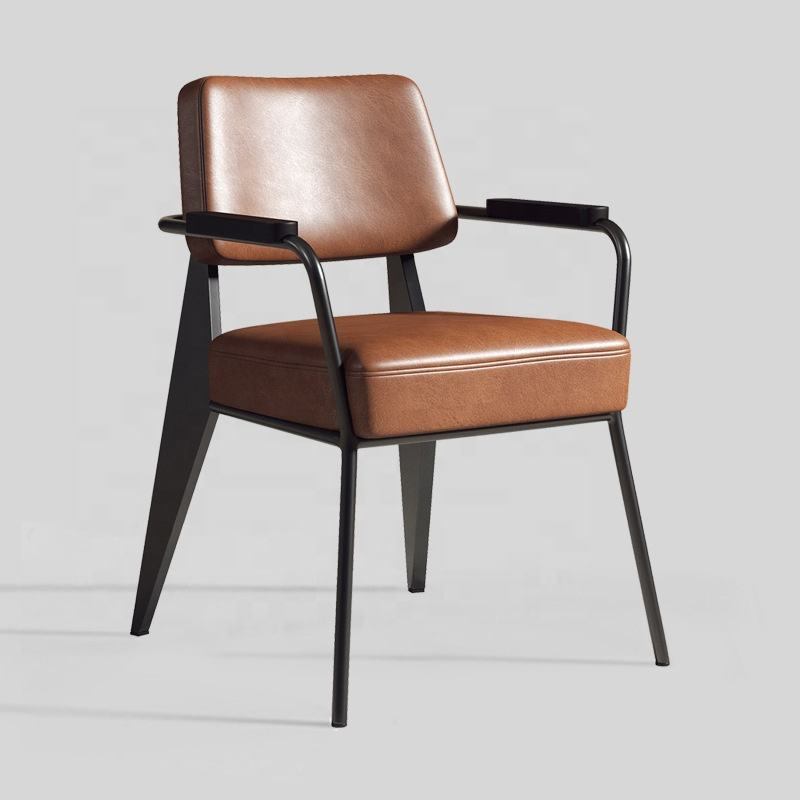 Modern restaurant armchair, simple coffee table, new design, casual and fashionable metal leg chair, family dining room, living room, villa image 4