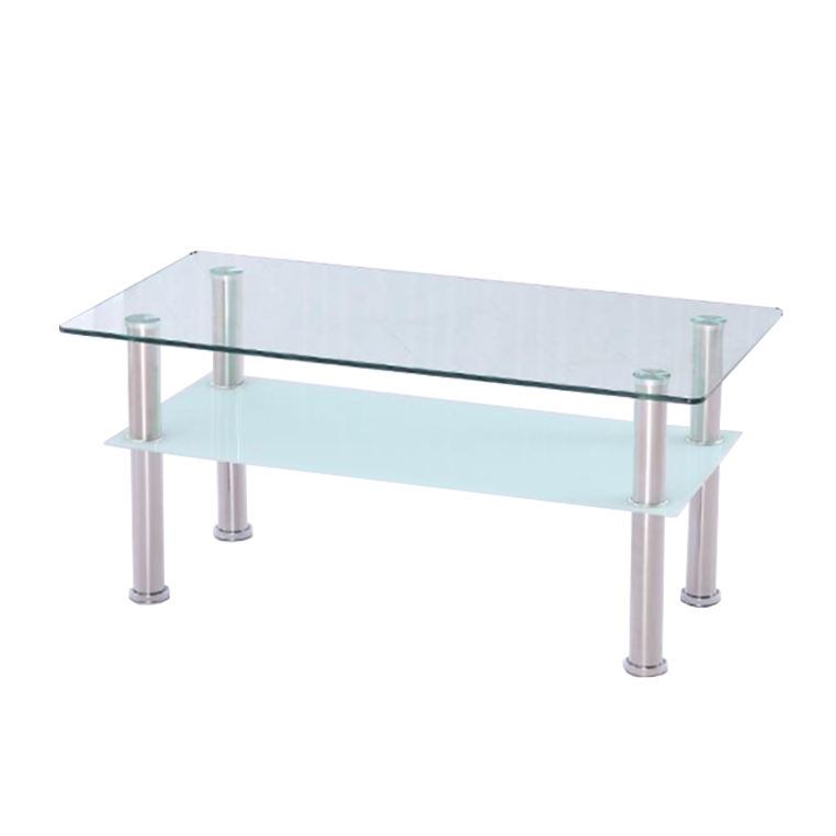 Hotel luxury modern tea corner center table square tempered transparent curved glass coffee table image 3