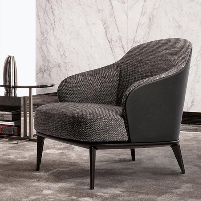 French high back accent lounge Chesterfield fabric living room sofa single armchair image 3