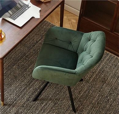 Modern Green Velvet Dining Chair Cooling Luxury Home Furniture Metal Legs Living Room Workshop Home Bar Apartment - Wholesale image 3