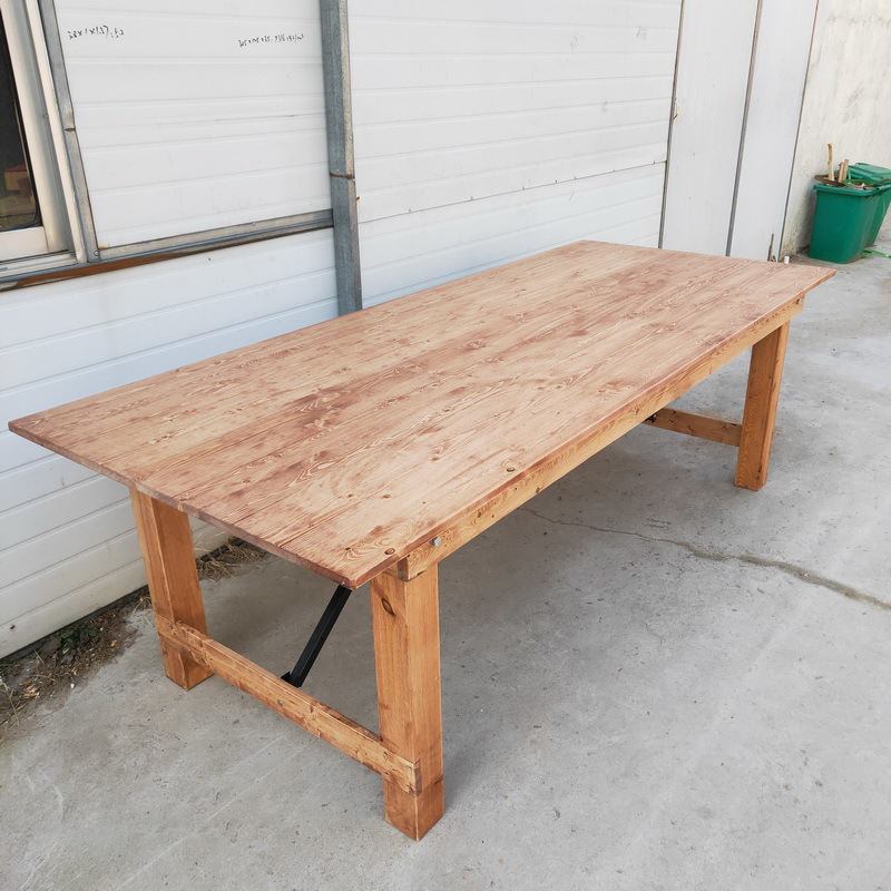 Wholesale high-quality rectangular French designed antique folding pine farmhouse table