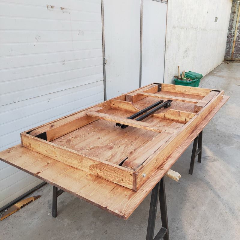 Wholesale high-quality rectangular French designed antique folding pine farmhouse table image 3