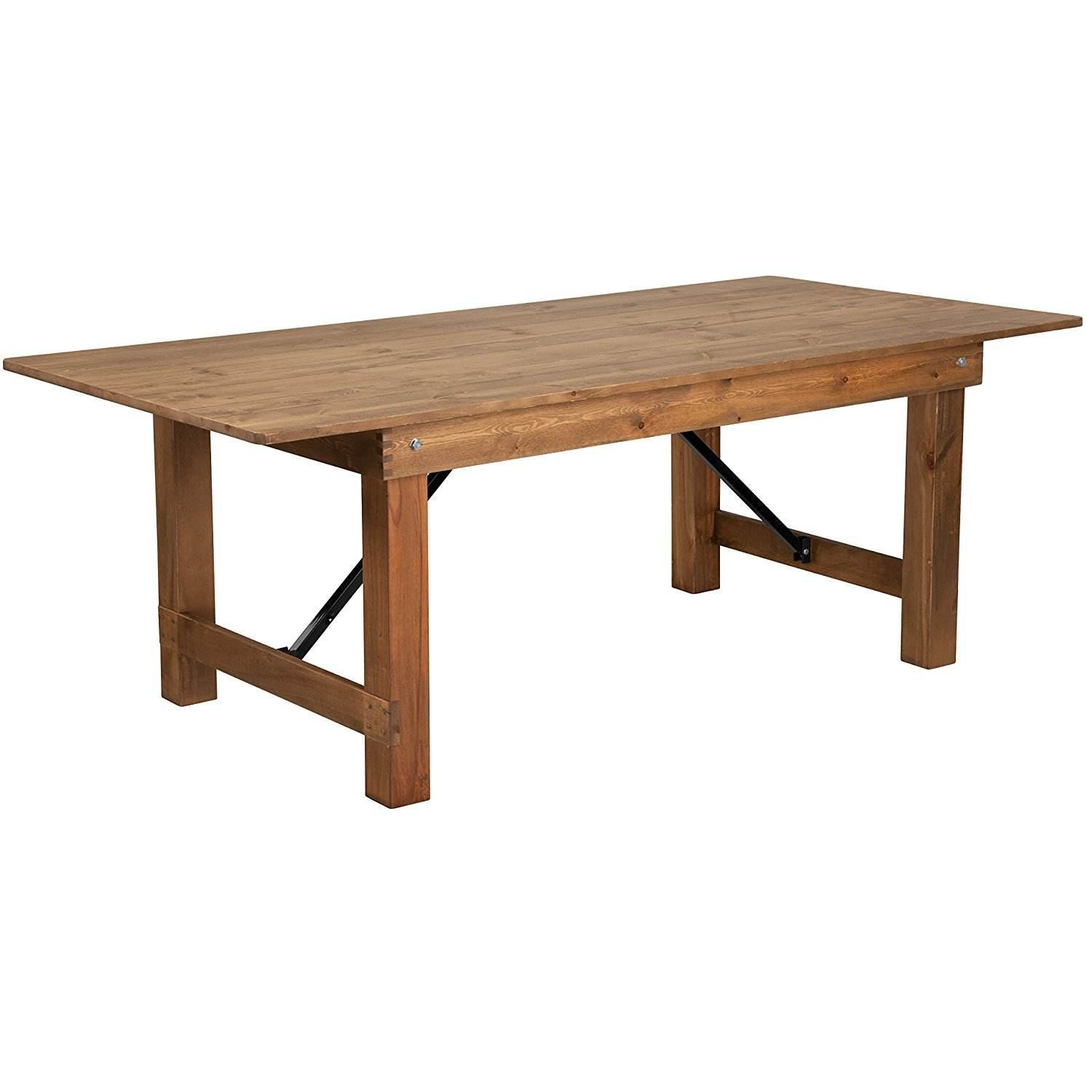 Wholesale high-quality rectangular French designed antique folding pine farmhouse table image 4