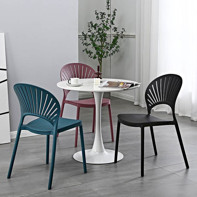 Chair chair plastic modern stackable white black plastic chair design