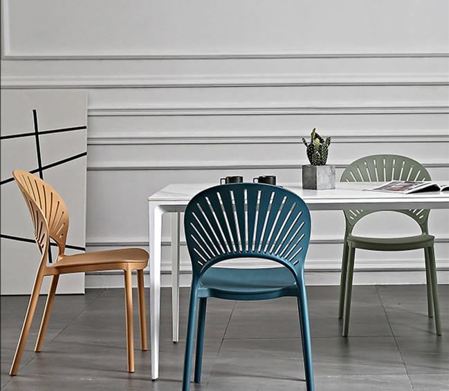 Chair chair plastic modern stackable white black plastic chair design image 2