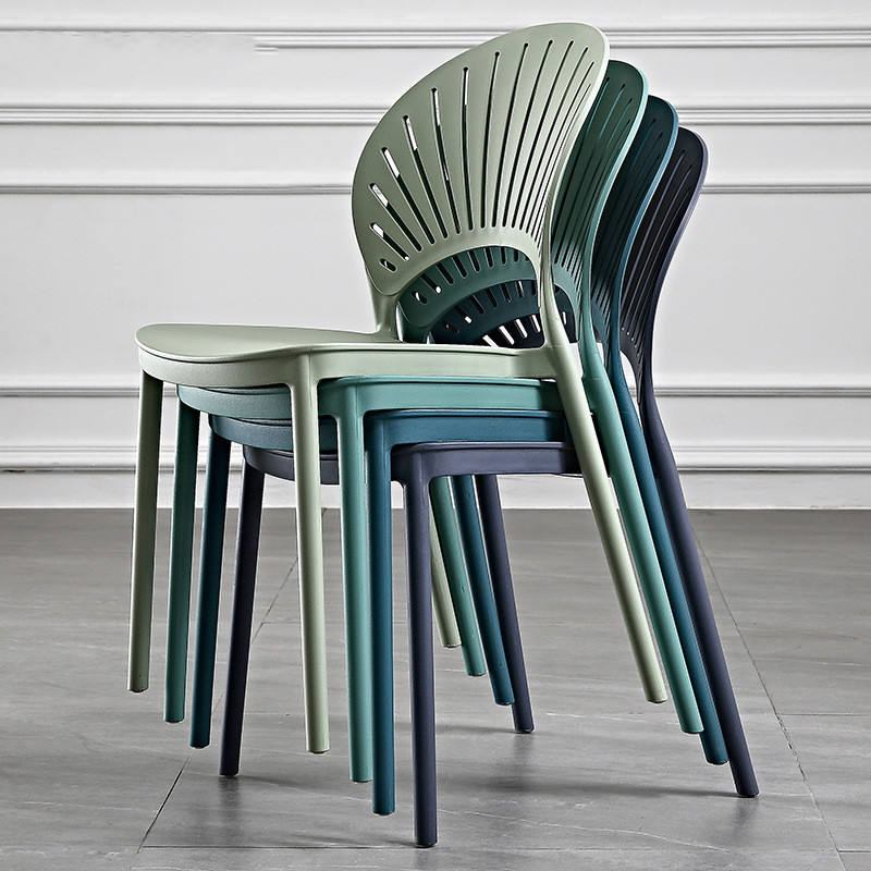 Chair chair plastic modern stackable white black plastic chair design image 3