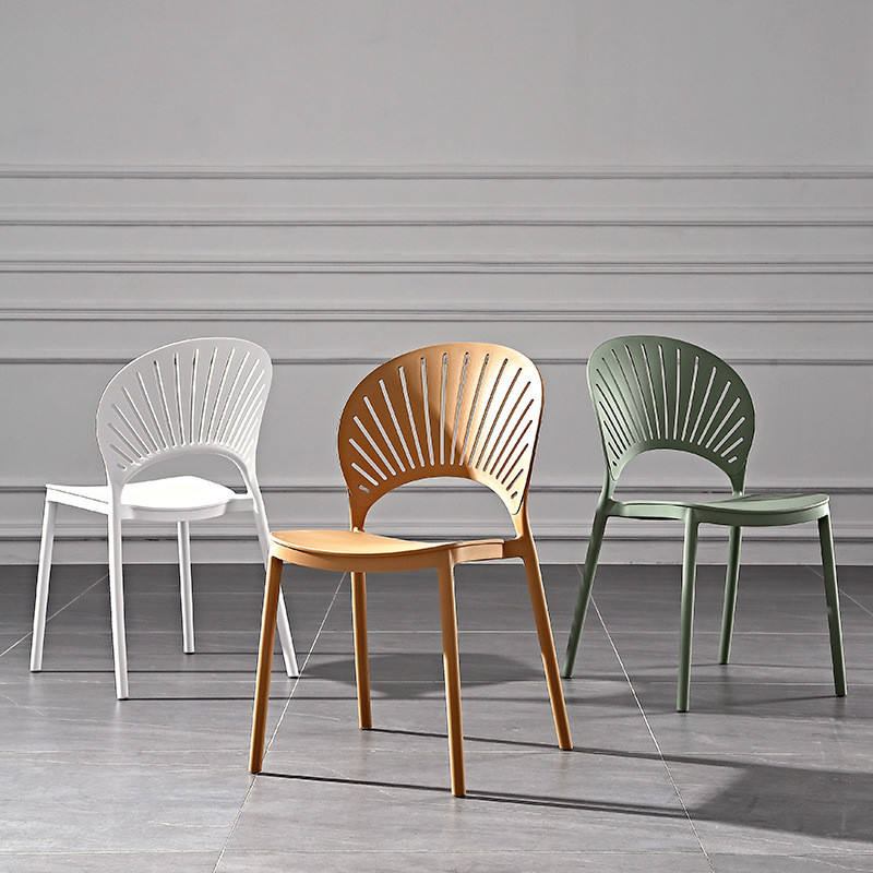 Chair chair plastic modern stackable white black plastic chair design image 4