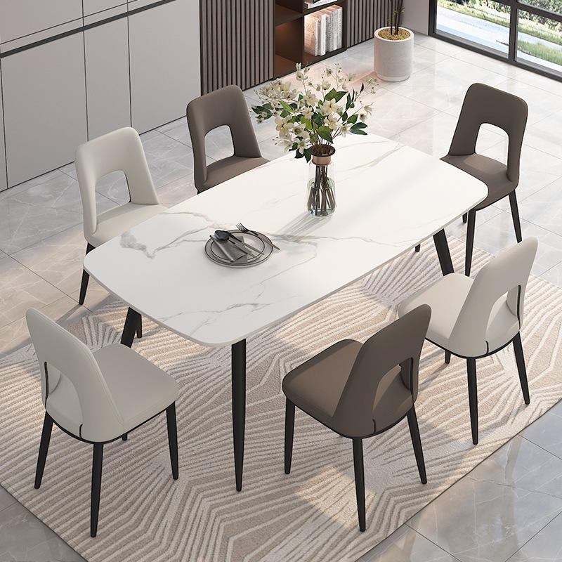 Popular Modern Restaurant Furniture Restaurant Metal Legs Green Modern Pu Leather Chair Dining Chair image 4