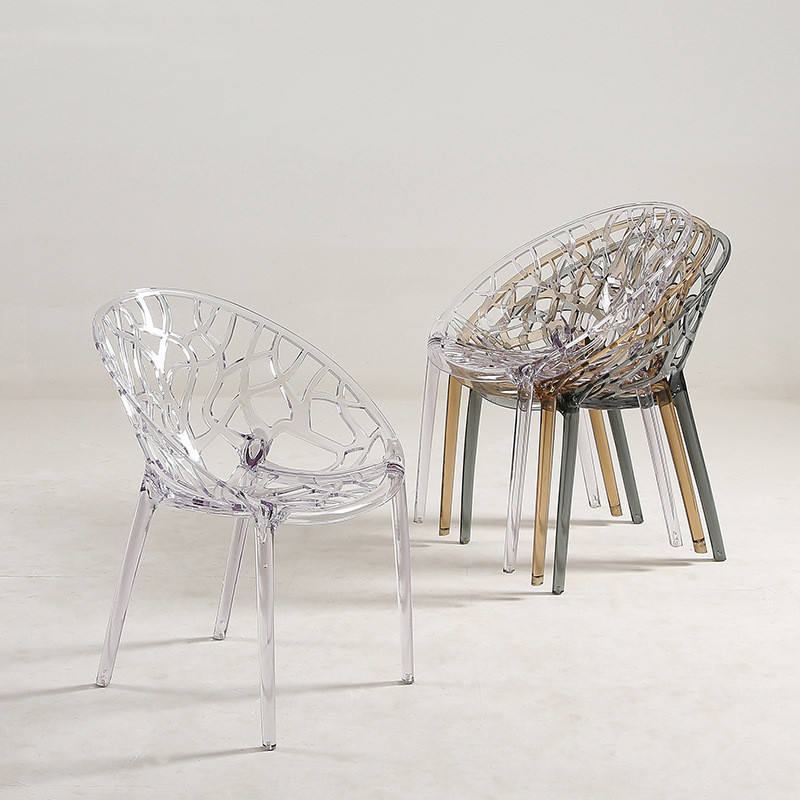 Modern Italian resin banquet chairs, hotel furniture, armless design, PP transparent stackable, suitable for weddings, family offices, living rooms image 3