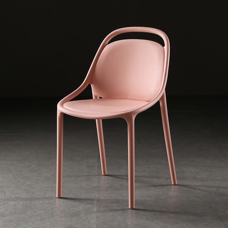 Household stackable color armless polypropylene plastic chair, outdoor high-quality indoor leisure plastic dining chair
