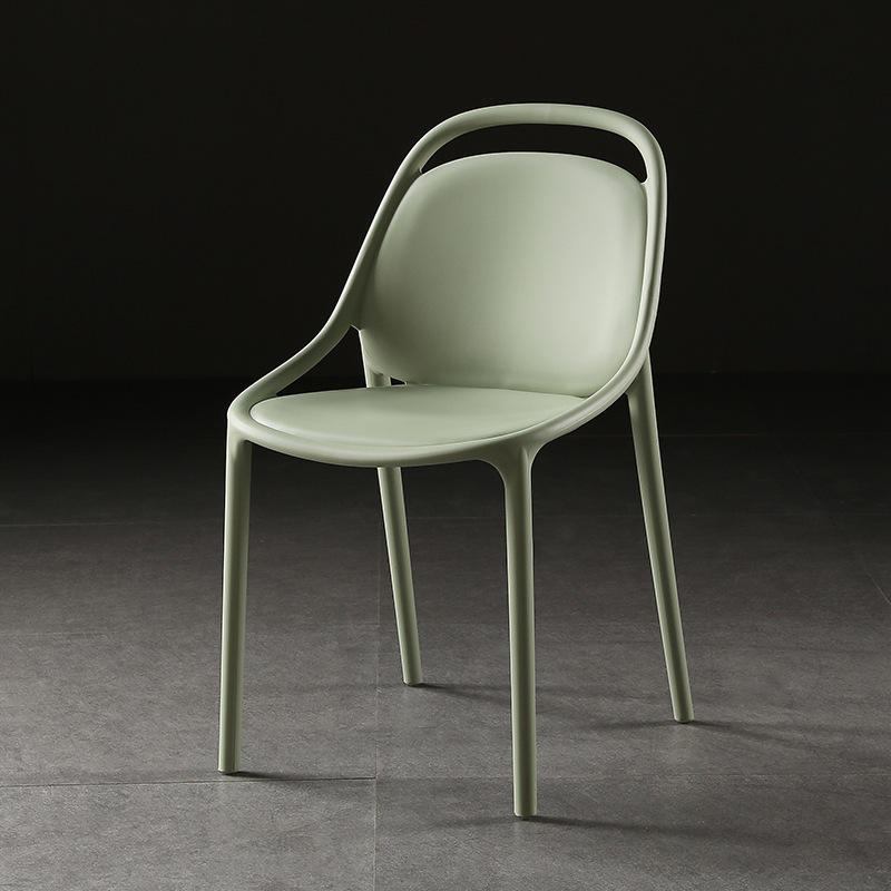 Household stackable color armless polypropylene plastic chair, outdoor high-quality indoor leisure plastic dining chair image 3