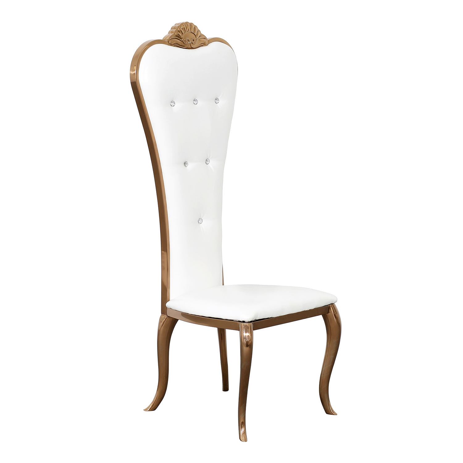 Hot selling wholesale luxury wedding chairs, hotel chairs, high back stainless steel, white leather wedding furniture chairs