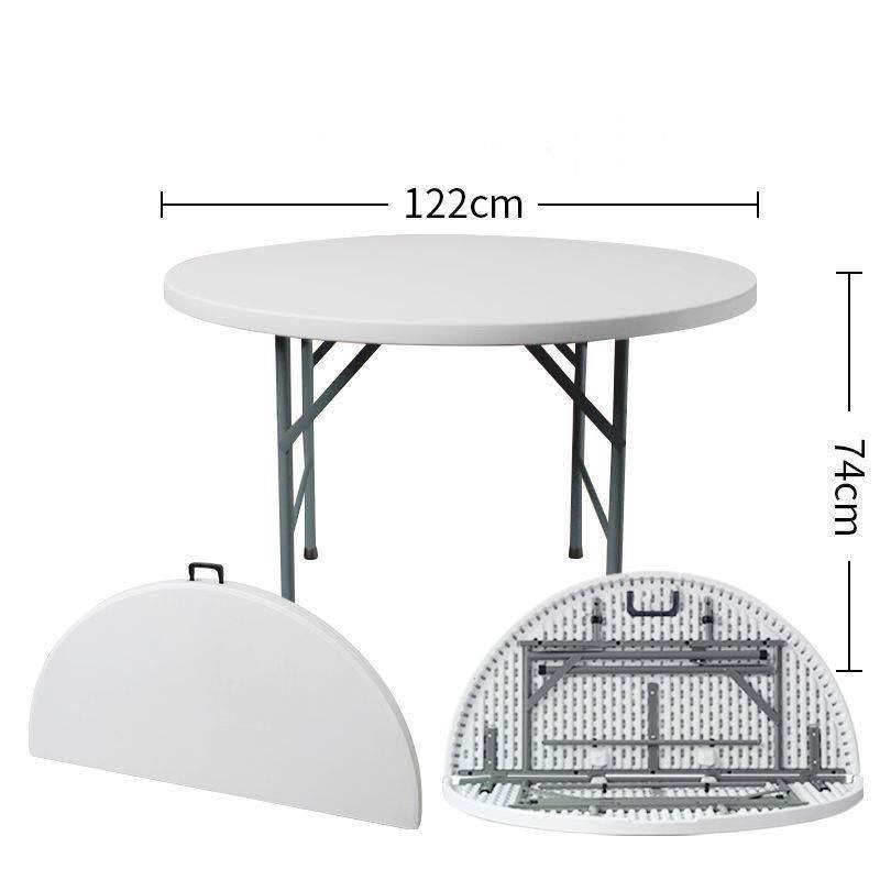 PVT white 6-foot folding party wedding plastic circular folding table