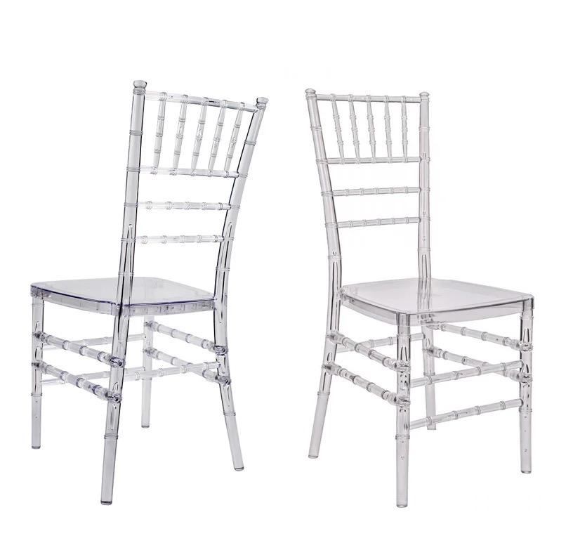 Hot selling Stackable Transparent Resin Acrylic Wedding Event Chiavari Chair