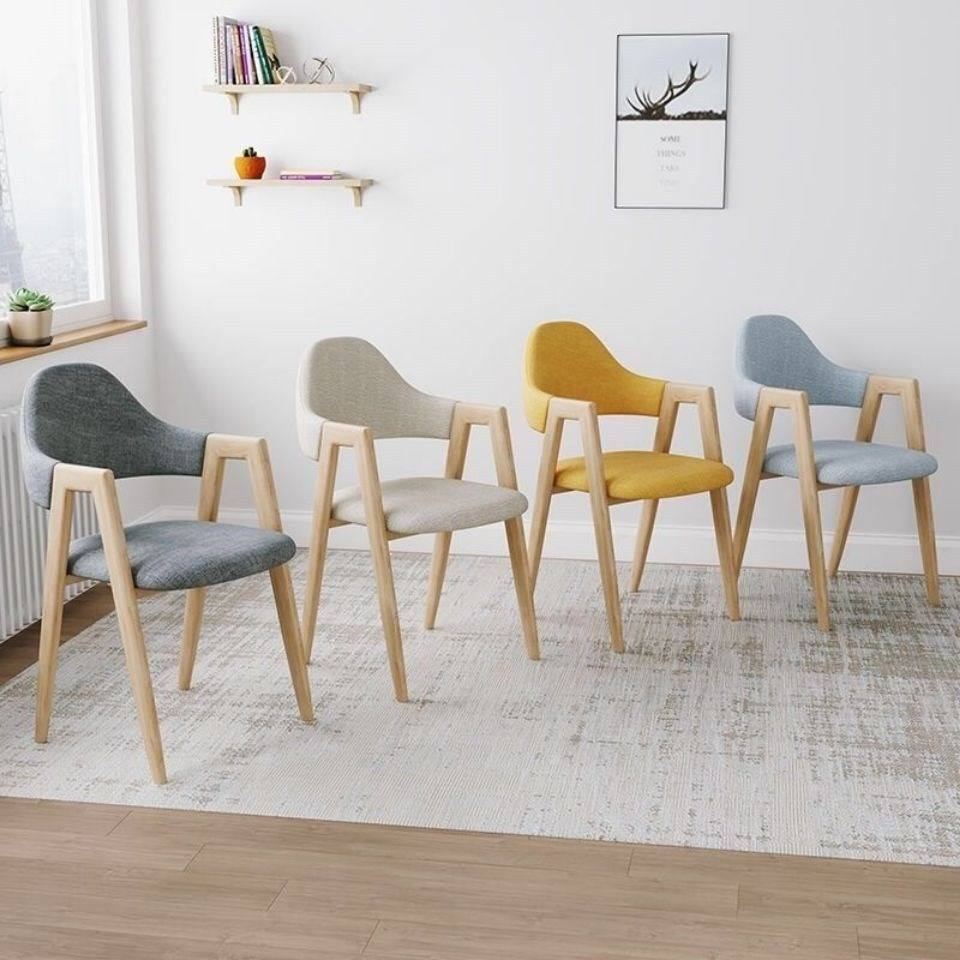 High quality Nordic wooden home furniture, restaurant armrests, leisure dining chairs