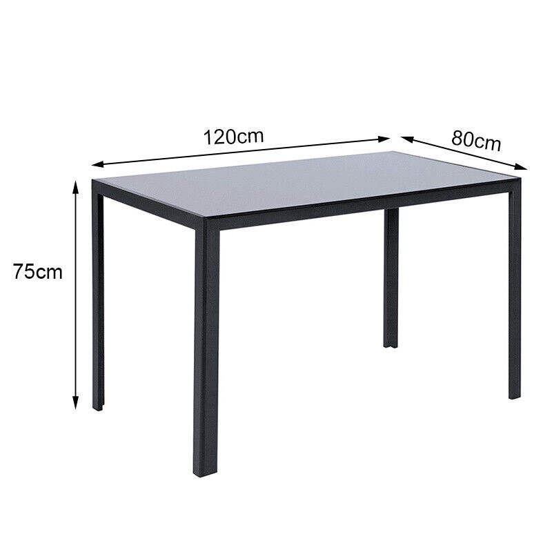 Modern budget restaurant furniture, 120cm tempered glass dining table and 4 leather chairs, restaurant set image 4