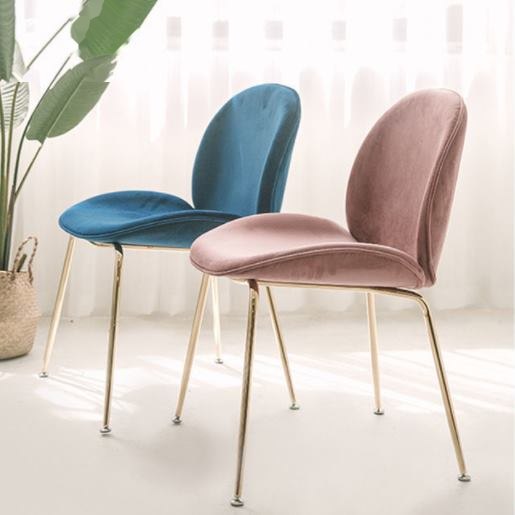 Terciopelo Nordic Modern Velvet Fabric Dining Chair Dining Room Living Room Beetle Chair