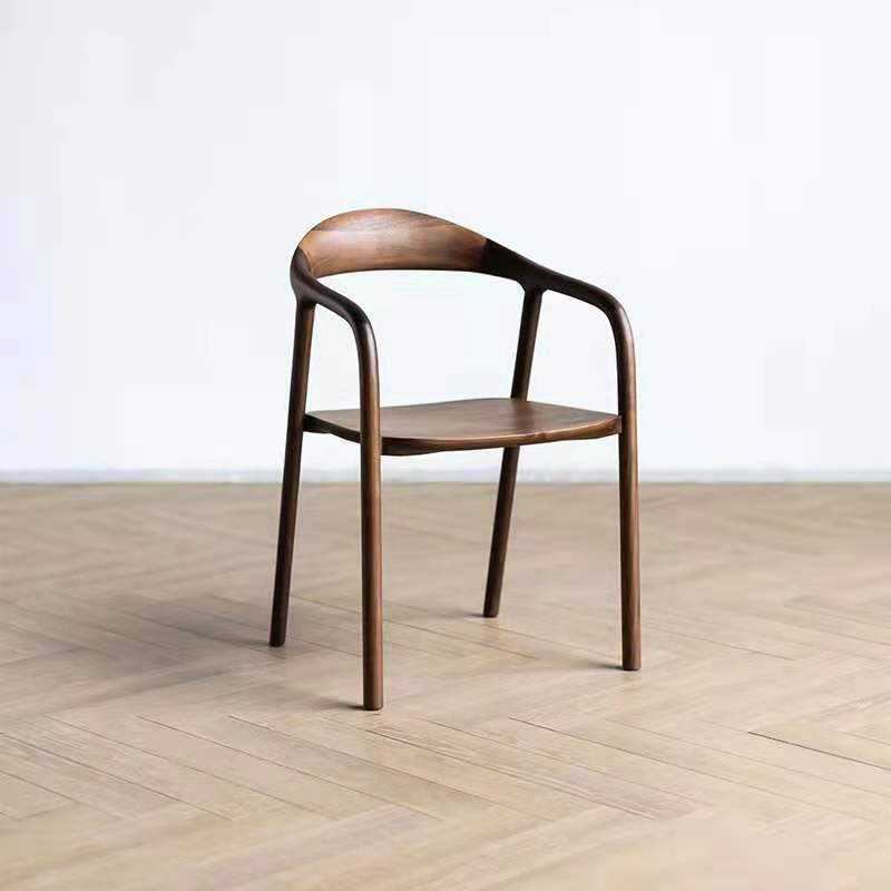 New Design of Modern Restaurant Furniture - Wooden Arm Walnut Classic Wooden Chair