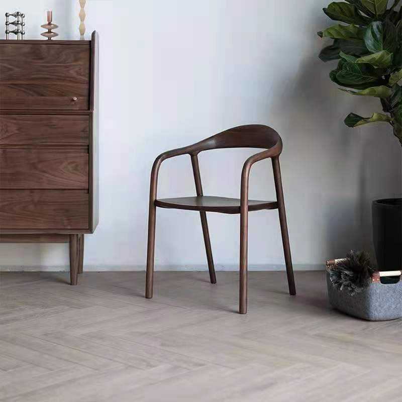 New Design of Modern Restaurant Furniture - Wooden Arm Walnut Classic Wooden Chair image 2