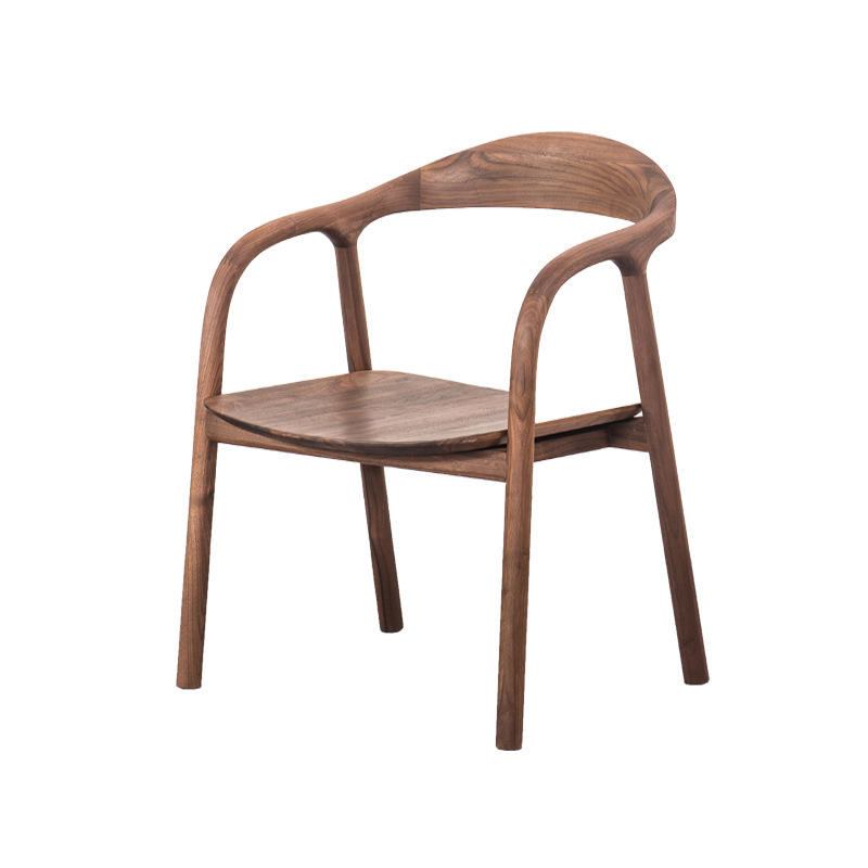 New Design of Modern Restaurant Furniture - Wooden Arm Walnut Classic Wooden Chair image 3