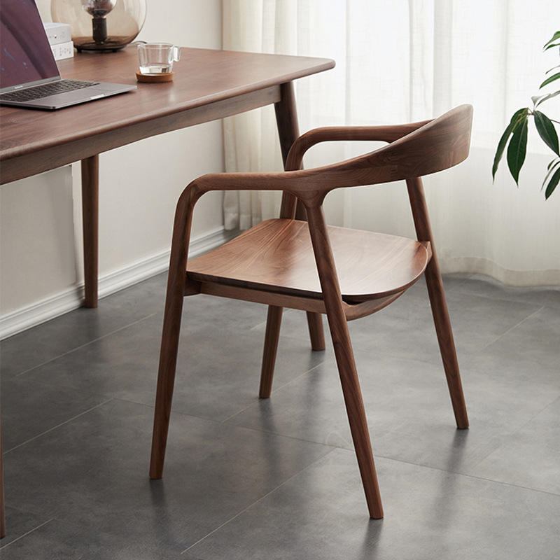 New Design of Modern Restaurant Furniture - Wooden Arm Walnut Classic Wooden Chair image 4
