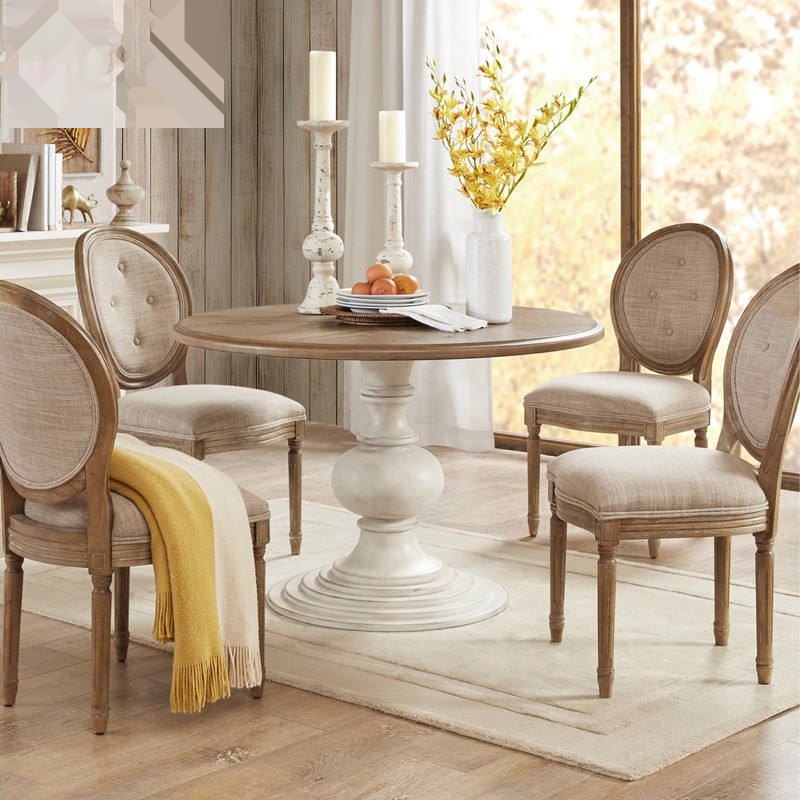 French Silla solid wood Louis wedding dining chair