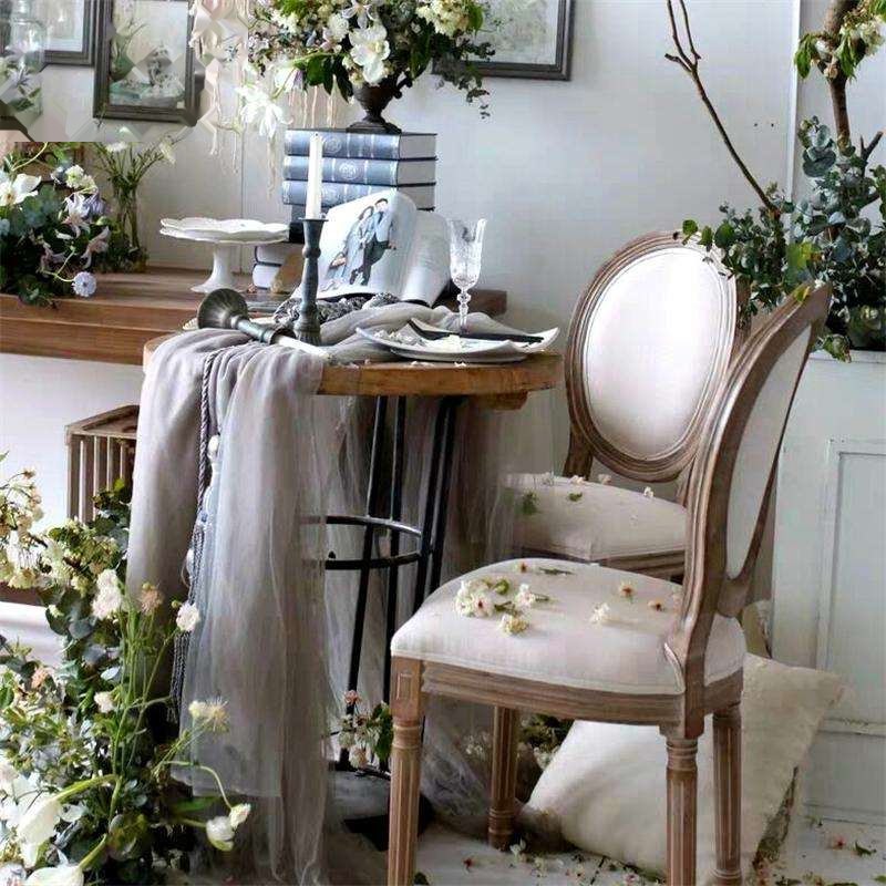 French Silla solid wood Louis wedding dining chair image 2