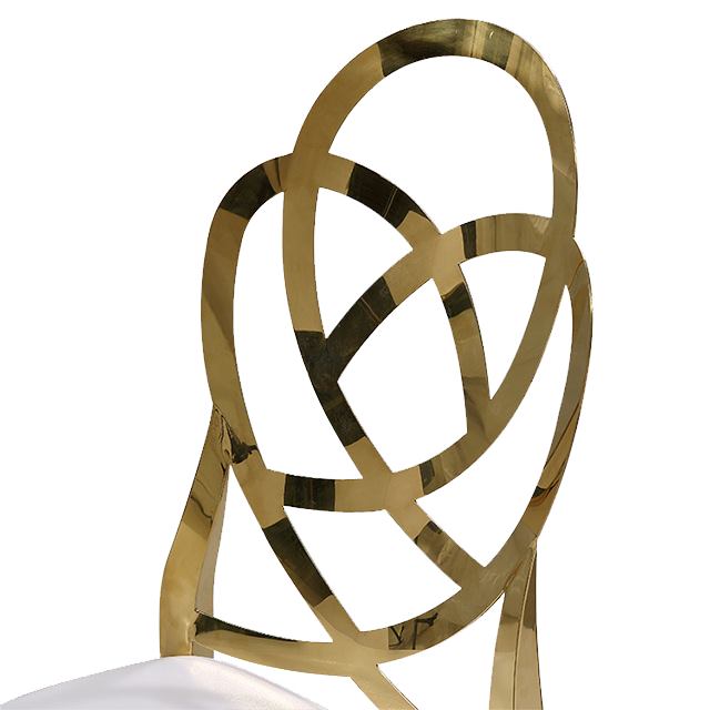 Luxury Modern Metal Party Chair Gold Dining Furniture White PU Stainless Steel Banquet Chair image 4