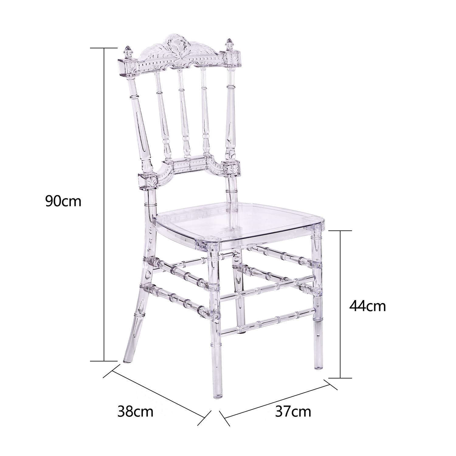 Party rental KD design castle back crown PC resin crystal transparent acrylic wedding banquet hotel activity chair image 4