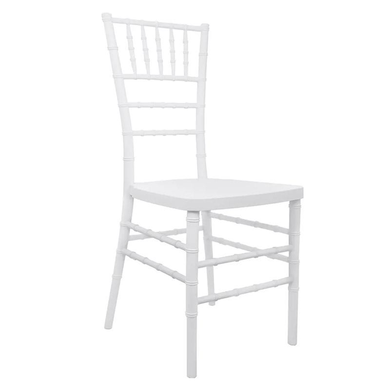 White Stackable PP Bamboo Restaurant Catering Plastic Wedding Hotel Chair