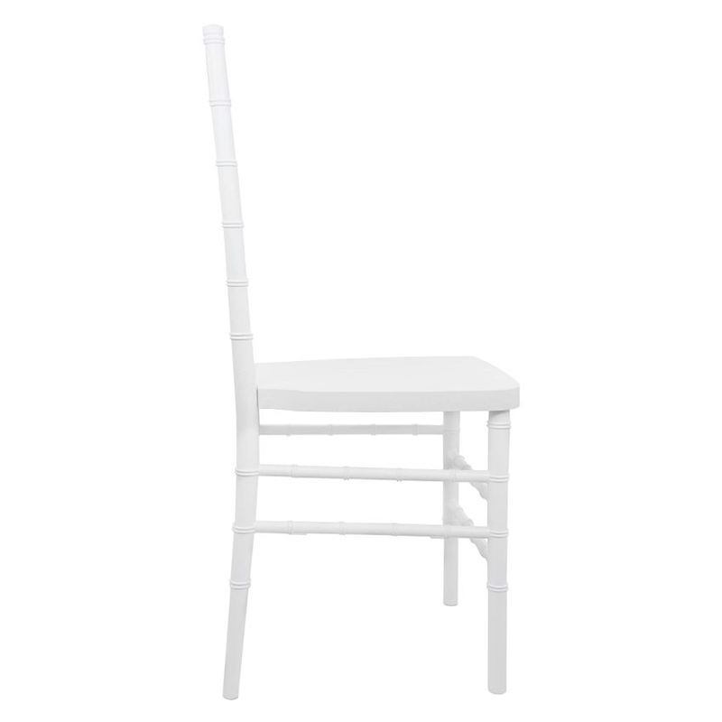 White Stackable PP Bamboo Restaurant Catering Plastic Wedding Hotel Chair image 4